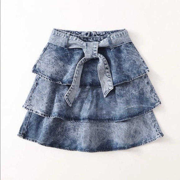 SHEIN Dresses & Skirts - Ruffled Denim Skirt (Worn once!)
